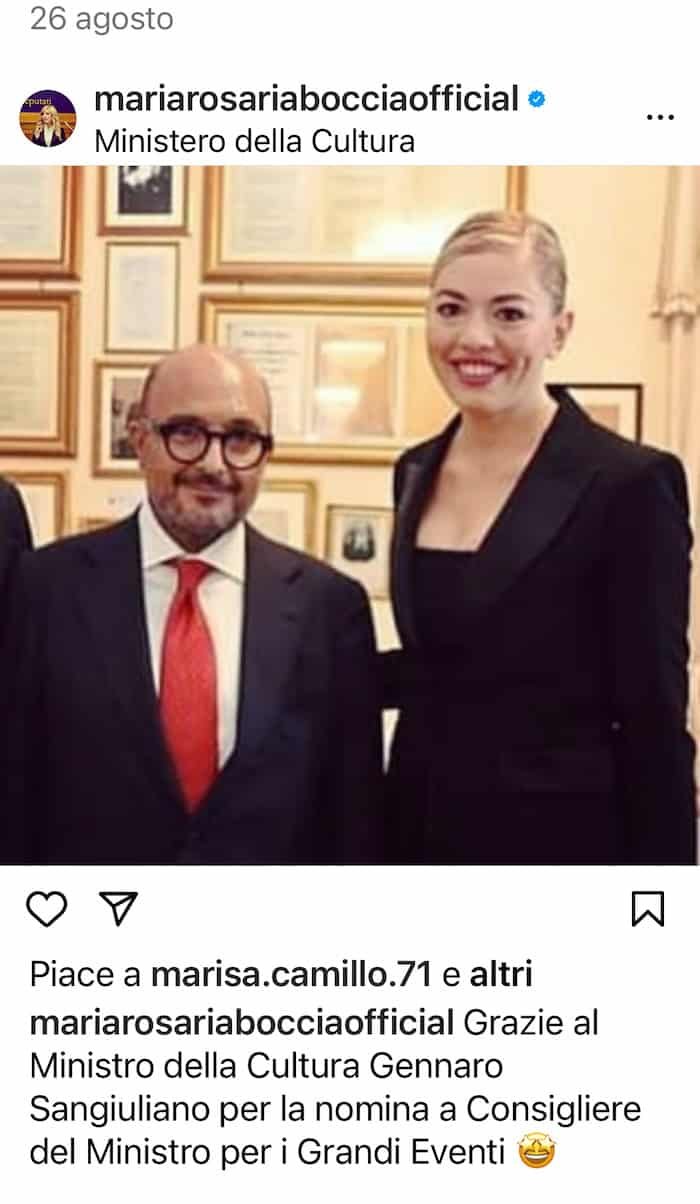 Maria Rosaria Boccia - Gennaro Sangiuliano