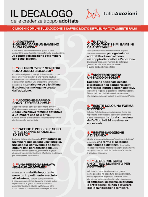 Adozione e Affido - ItaliaAdozioni - Decalogo